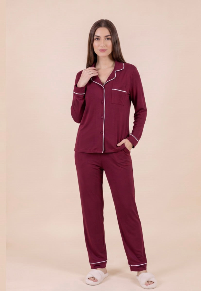 Set Pijama / Burgundy Classic
