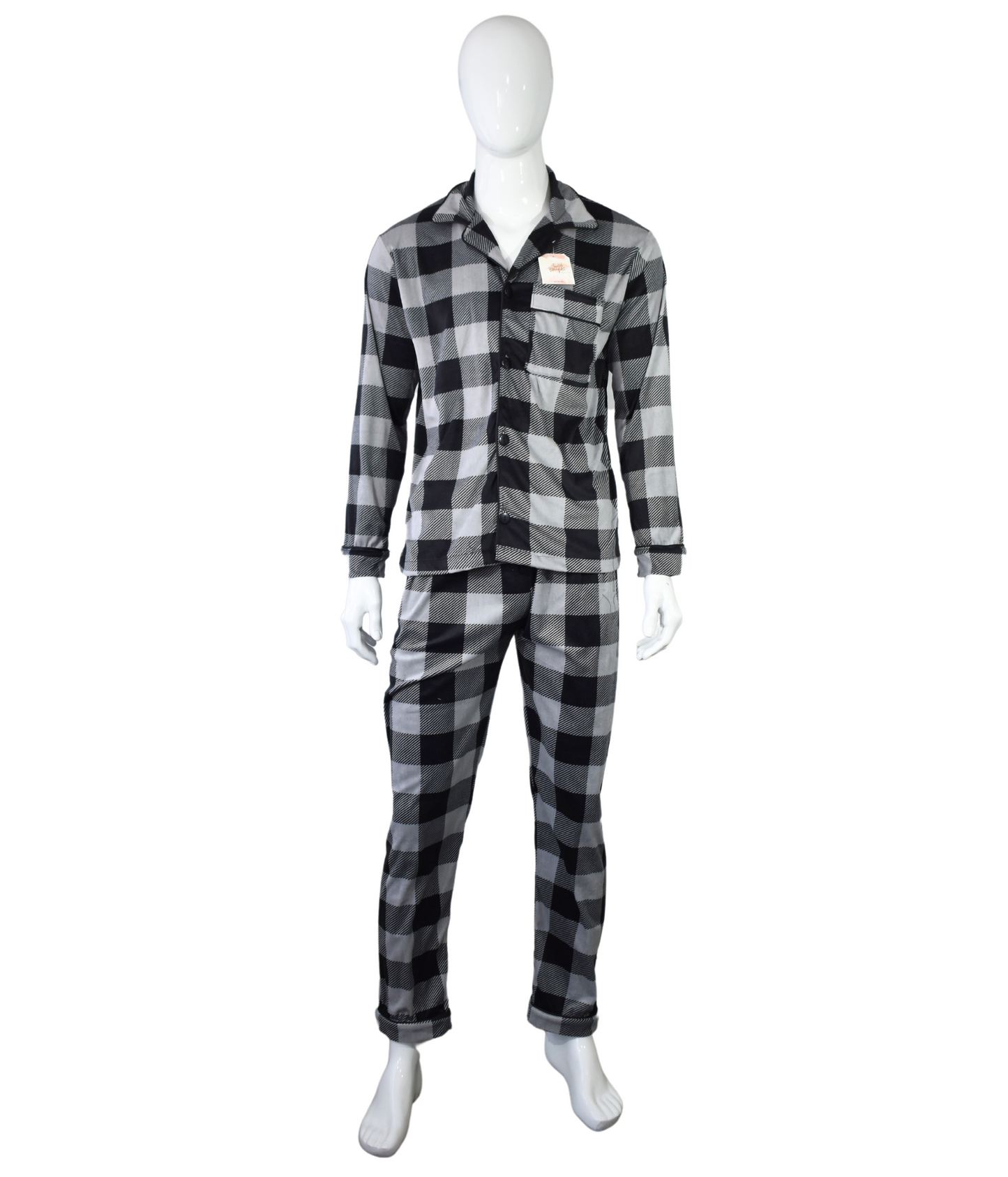 Pijama Hombre Cuadros Gris & Negro