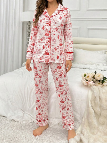 Set Pijama Largo de Satín | Handmade Red Xmas