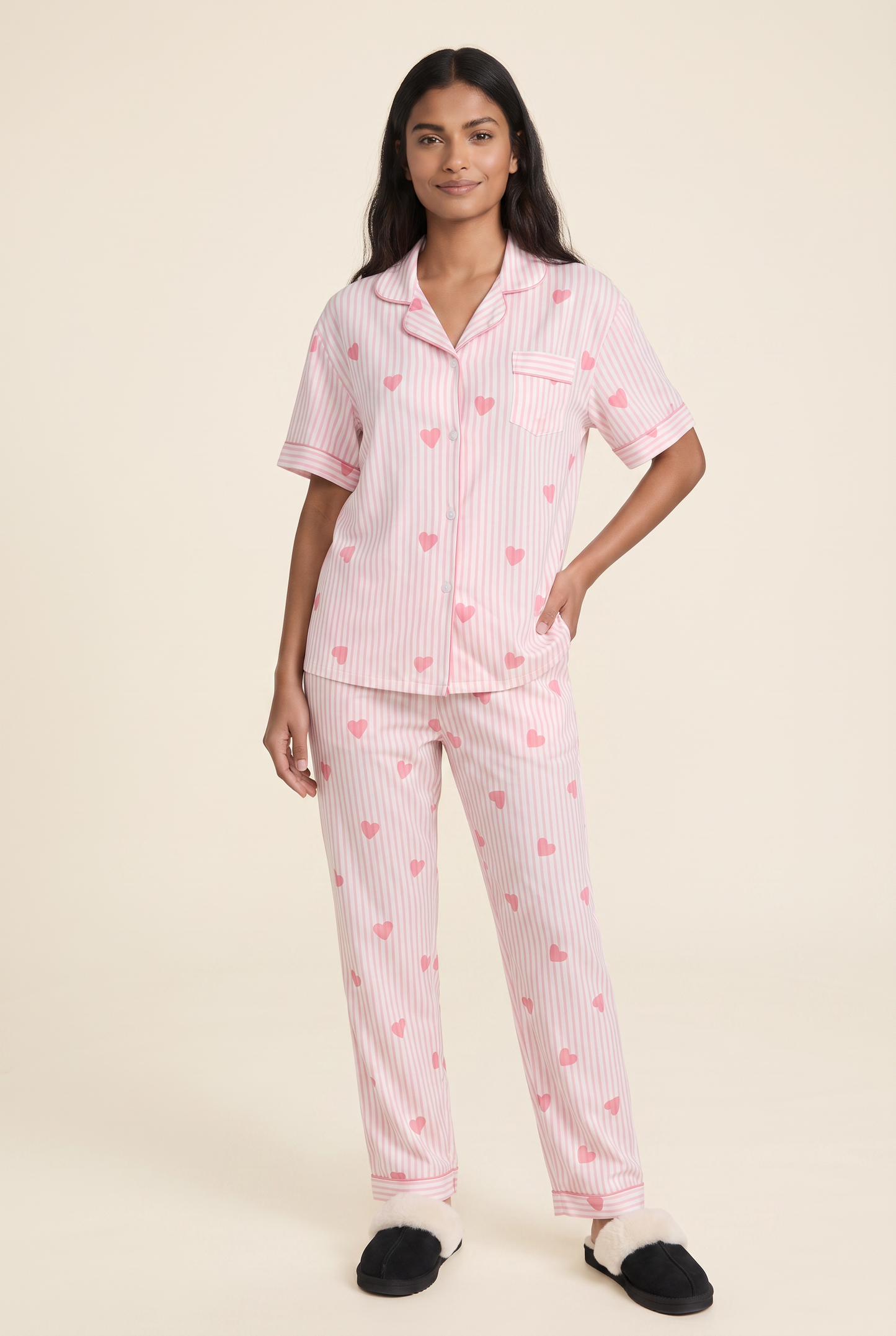 Set de Pijama Pantalón | Stripes Clásicas & Hearts