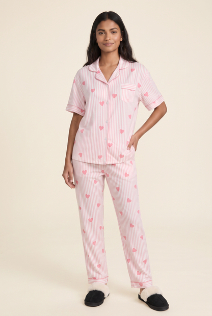 Set de Pijama Pantalón | Stripes Clásicas & Hearts