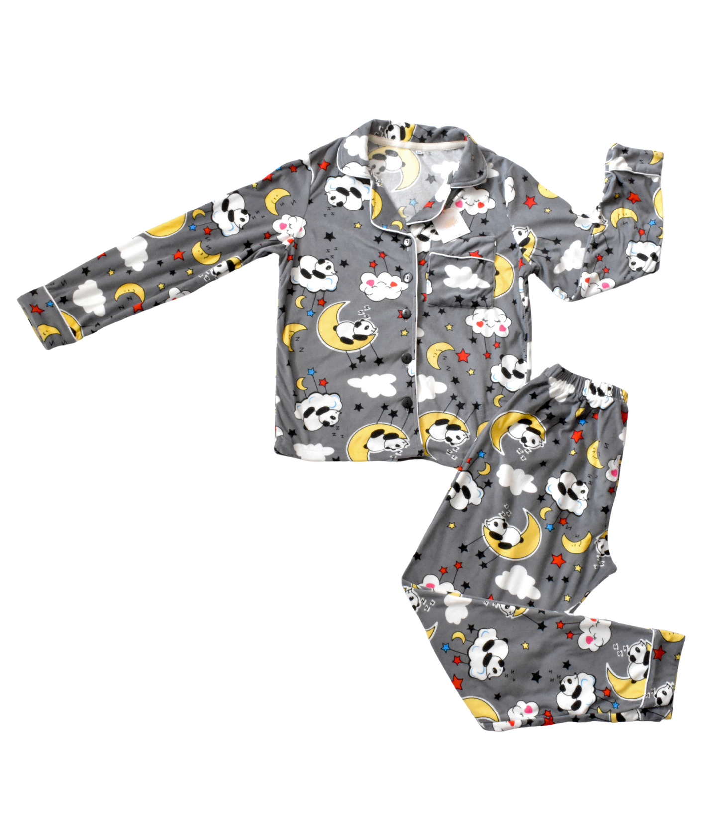 Pijama Pandas Gris