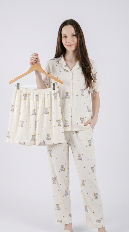 Set de Pijama Short | Teddy Soft Set 3 piezas