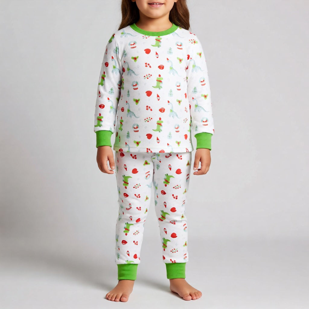 Set Pijama Kids Pantalón Algodón | Snowy Dinosaurs
