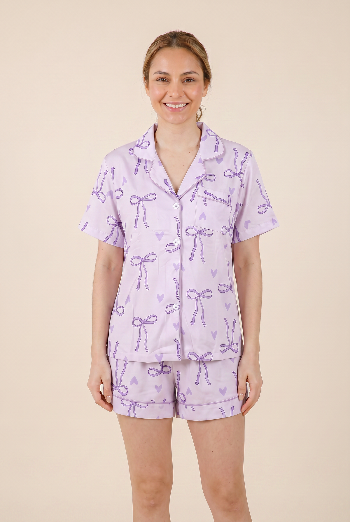 Set de Pijama Short | Bows Girly Set 2 piezas