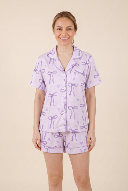Set de Pijama Short | Bows Girly Set 2 piezas