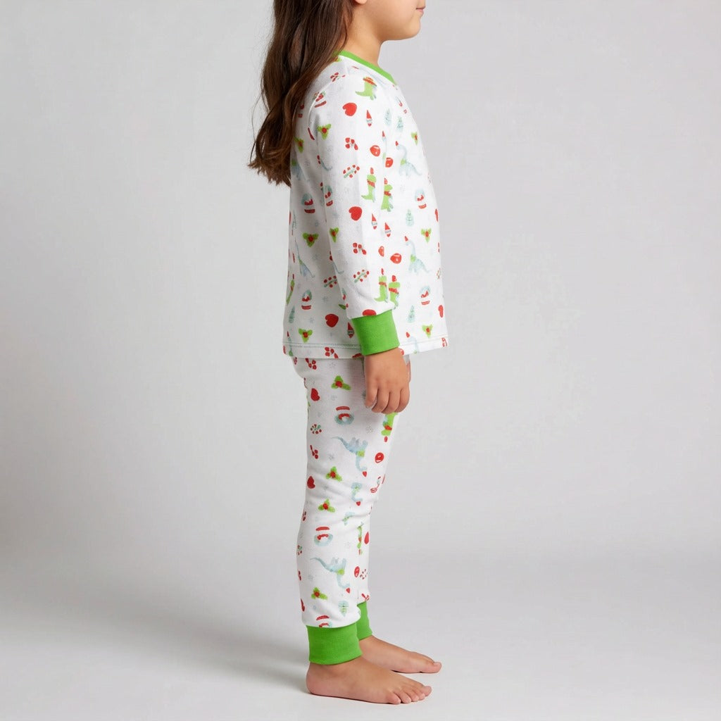 Set Pijama Kids Pantalón Algodón | Snowy Dinosaurs