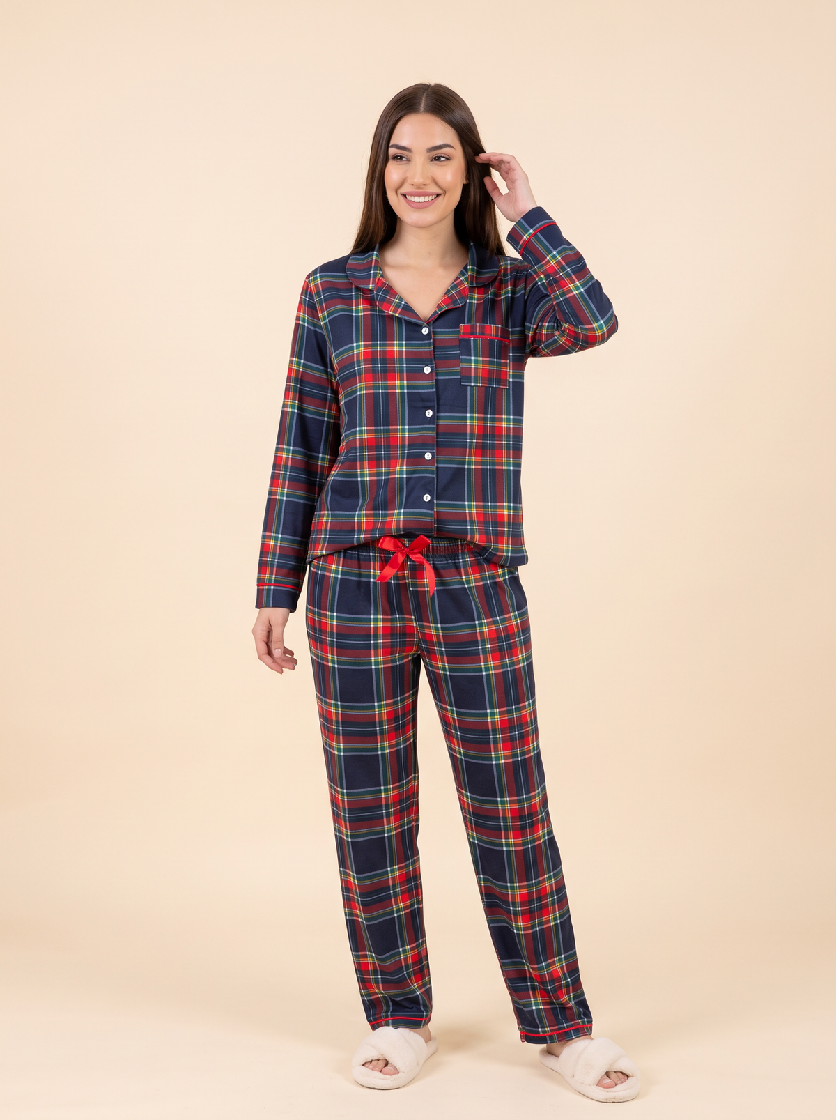 Set Pijama Pantalón | Classic Tartán Navy