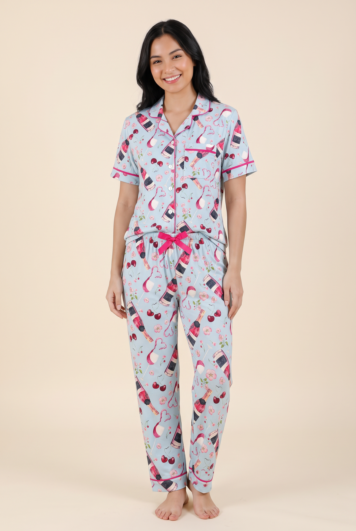 Set Pijama Pantalón | Tipsy Cherry Wine