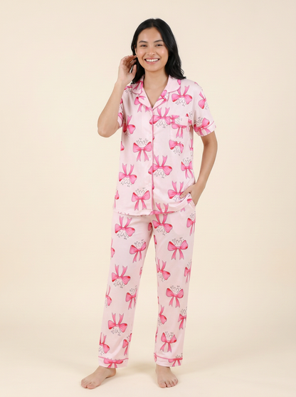 Set de Pijama Pantalón | Pink Pastel Bows