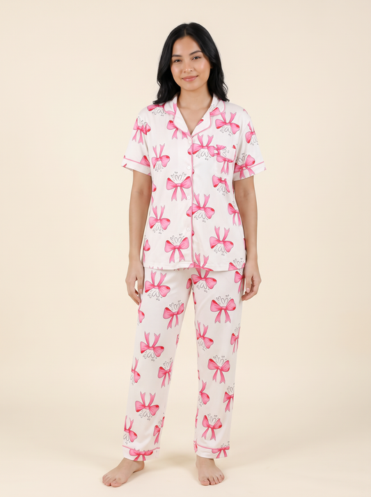 Set de Pijama Pantalón | Pink Pastel Bows